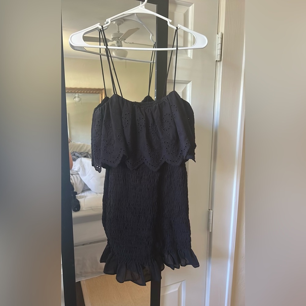 Little black Zara dress with eyelet details